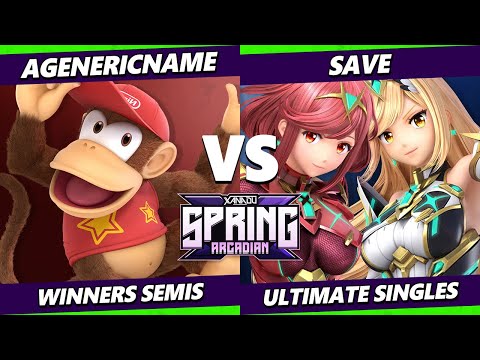 Spring Arcadian Top 8 - AGenericName (Diddy Kong) Vs. Save (Pyra Mythra) Smash Ultimate