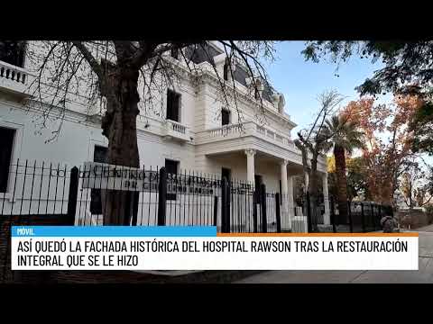 Así quedó la fachada histórica del Hospital Rawson tras la restauración integral que se le hizo