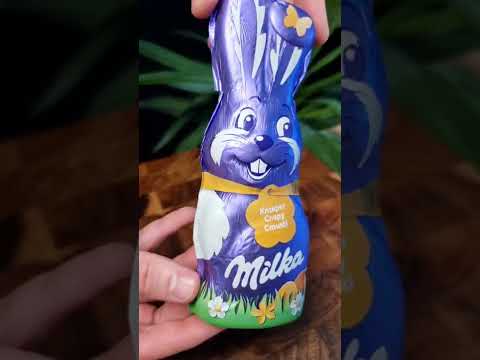 Milka Chocolate Crunch Easter Bunny Review #shorts #satisfying