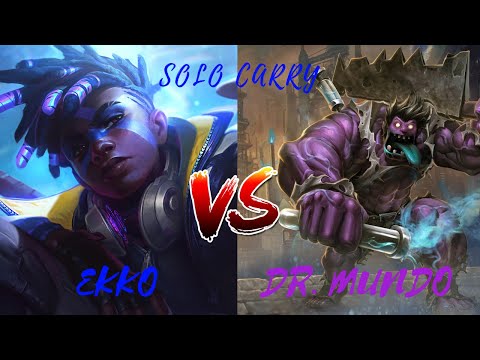 How To Solo Carry In Low Elo With Ekko Against Dr. Mundo | Full Game play (Gold)