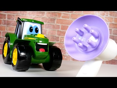 Video e giochi educativi per bambini. Oh no, si è rotto il trattore giocattolo!