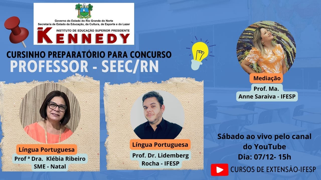 CURSINHO PREPARATÓRIO PARA O CONCURSO DA REDE ESTADUAL/RN DATA: 07/12/2024