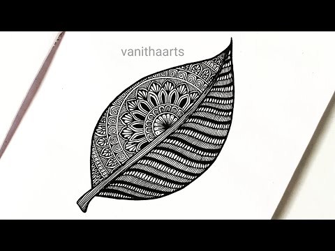 Leaf mandala art How to draw Mandala for Beginners Leaf drawing stepbystep doodle art