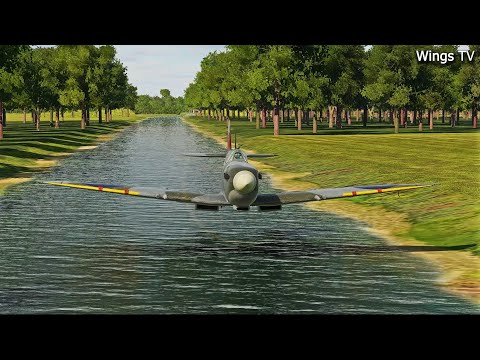 DCS Movie: WW2 Fighters flying LOW down a canal