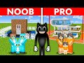 NOOB Vs PRO CARTOON CAT Safest Security House Build Challenge To Protect My Family