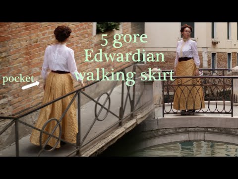 Edwardian skirt from a free pattern! Focusing on historical hem facing and plackets