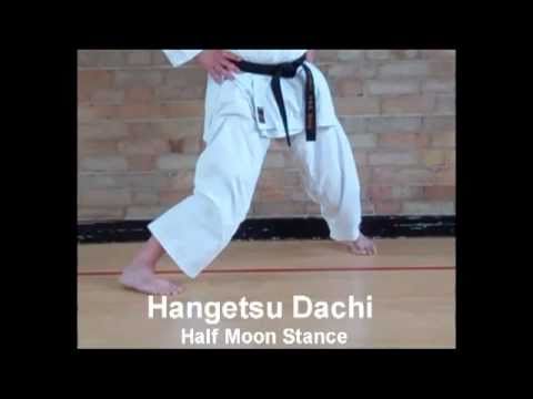 Karate Stances Basic Shotokan Stances Hangetsu Dachi - Half Moon Stance