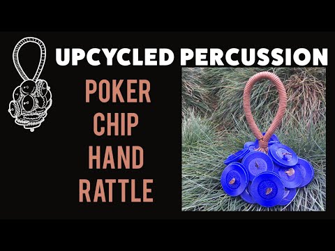 Upcycled Percussion - Poker Chip Hand Rattle / Shaker - Maroon & Gold image 4