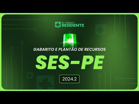 Live de Correção, Gabarito e Plantão de Recursos R1 SES-PE 2024.2 | Eu Médico Residente