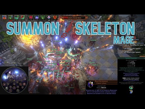 POE 3.19 Leveling as if League Start Summon Skeleton Mage Necromancer