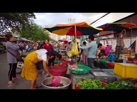 Food For Sales In Front Of Garment Factory - Phnom Penh Street Food View