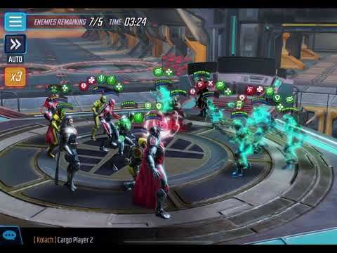 MSF - Yeti (Agents of Z) - Alliance War - AIMTron (355k) attacking Asgardians (350k) Cargo Bay