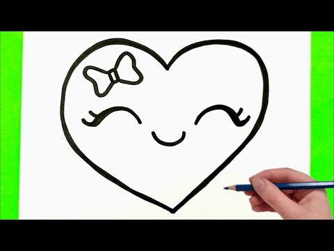 Easy Drawings, Heart Drawing, Cute Picture Drawings, Easy Heart Drawing, Beautiful Pictures, Swee...