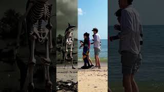 当他们碰到一个骷髅鲨鱼恶魔💀😈 #海贼王 #funny #路飞
