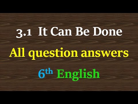 it can be done poem std 6 question answer english | it can be done questions answers class 6 english