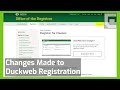 Changes Made To Duckweb Registration