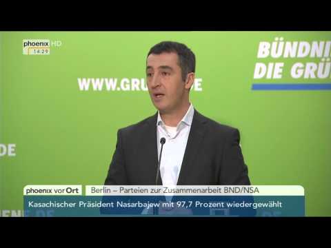 BND/NSA-Zusammenarbeit: Stellungnahme von Fahimi (SPD) und Özdemir (Grüne) am 27.04.2015