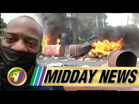 More Fiery Protests In Clarendon, Jamaica Defiant George Wright TVJ Midday News June 14 2021