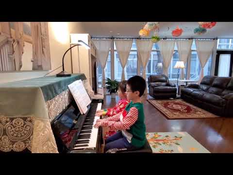 Jolly Old Saint Nicholas, early elementary Christmas piano duet arrangement by Margaret Goldston