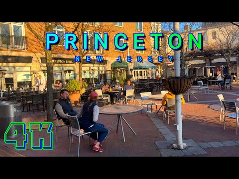 Princeton Downtown Walk, New Jersey - USA, 4K - UHD