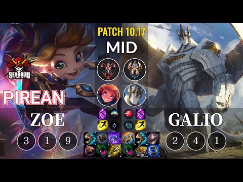 SG Pirean Zoe vs Galio Mid - KR Patch 10.17