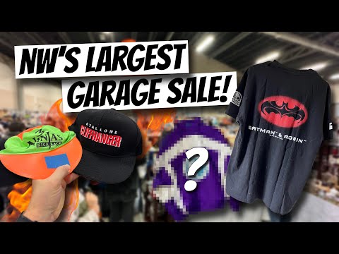 NW’s Largest Garage Sale 2023 Haul! Vintage Clothing, Snapback Hats & MORE!!