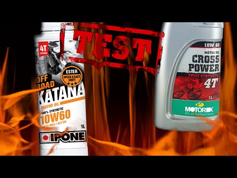 Ipone Katana Off Road 10W60 vs Motorex Cross Power 4T 10W60 Oil Cleanliness Test 400°C.