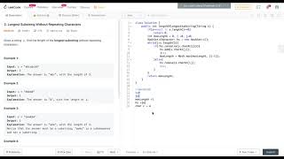 Leetcode 3: Longest substring without repeating characters (Java)