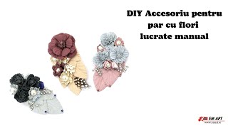 Accesoriu pentru par cu flori lucrate manual 