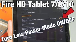 How to Turn ON/OFF Lower Power Mode on Fire HD Tablet 7/8/10
