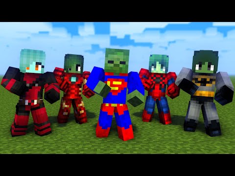 MONSTER SCHOOL : SUPER HERO ZOMBIE FAMILY DANCE JOANA MEME - MINECRAFT ANIMATION