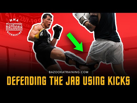 Sparring Drills To DEFEND THE JAB & COUNTER WITH KICKS | BAZOOKATRAINING.COM