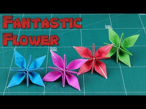 Origami 3D Fantastic Flowers | How To Make an 4 Petals Flowers Tutorial | DIY Flowers Folding Paper