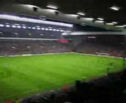 Olympiakos fans at Rivaldo's goal vs Liverpool