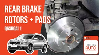 Youtube thumbnail of video "How to replace the rear brake rotors and pads Qashqai 1 🚗"