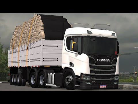 Ets2 NOVA SCANIA R410 TOP NA GRANEL PUXANDO BATATAS DESFILANDO NA BR COM CAMERA GO PRÓ  ETS2 MODS BR