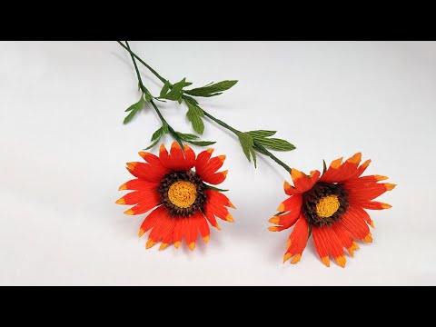 Blanket Paper Flower Origami Making From Crepe Paper | Blanket Flower DIY