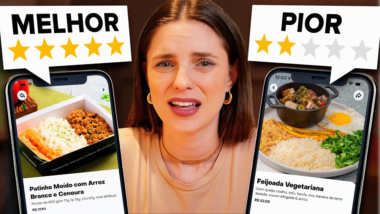 PEDI A COMIDA SAUDÁVEL COM A PIOR E A MELHOR AVALIAÇÃO DO APLICATIVO!