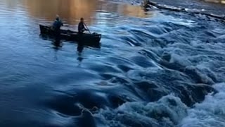 River Tweed Canoe Trip in Open Boat, Canadian Canoe. Plenty of rapids and Scottish wild camping