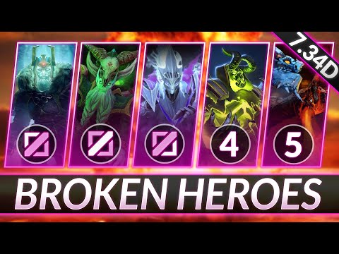2 MOST BROKEN HEROES in EVERY ROLE - CLIMB MMR FAST in 7.34D - Dota 2 Meta Guide