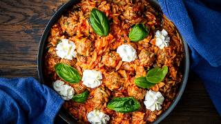 One-Pot Italian Meatballs and Orzo - Easy Weeknight Dinner