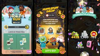 GOBLET RUN 600 PEG-E CHIPS COLLECTING GAMEPLAY MONOPOLY GO | HUFFLEPUFF DROP #monopolygo #pege #chip