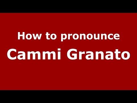 How to pronounce Cammi Granato