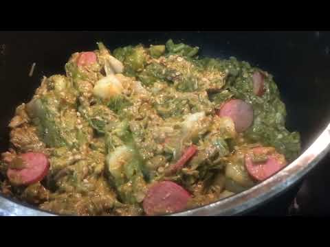 How to cook the best Southern Style Smothered Okra with chicken sausage & shrimp