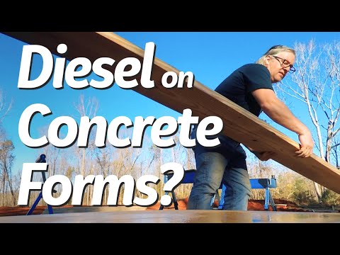 Oiling concrete FORM BOARDS with DIESEL | Building Our House By Hand, Debt Free & DIY