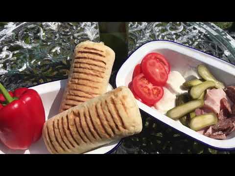 Campfire Panini with Fire Roasted Red Pepper, cooked on the Fire.