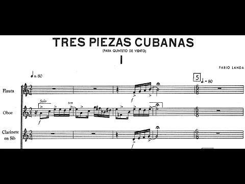 Fabio LANDA: TRES PIEZAS CUBANAS para Quinteto de Alientos (1960) [Vídeo-Score]