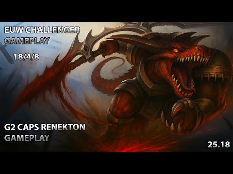 G2 CAPS Renekton | EUW Challenger Gameplay | Renekton vs Yasuo | Mid Lane Gameplay | 25.18