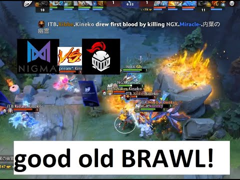 Good old BRAWL! 0 Minutes 7Kills- Nigma Galaxy vs. Into The Breach- dota 2