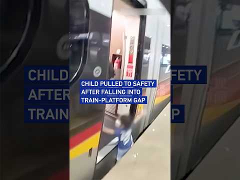 Child pulled to safety after falling into train-platform gap